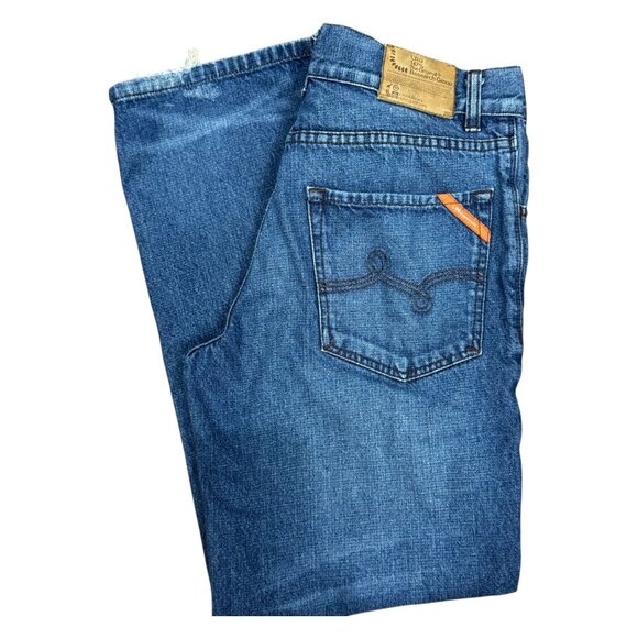 LRG Other - LRG Mens Blue Jeans Size 30x30 Distressed Denim Relaxed Fit Embroidered Pocket